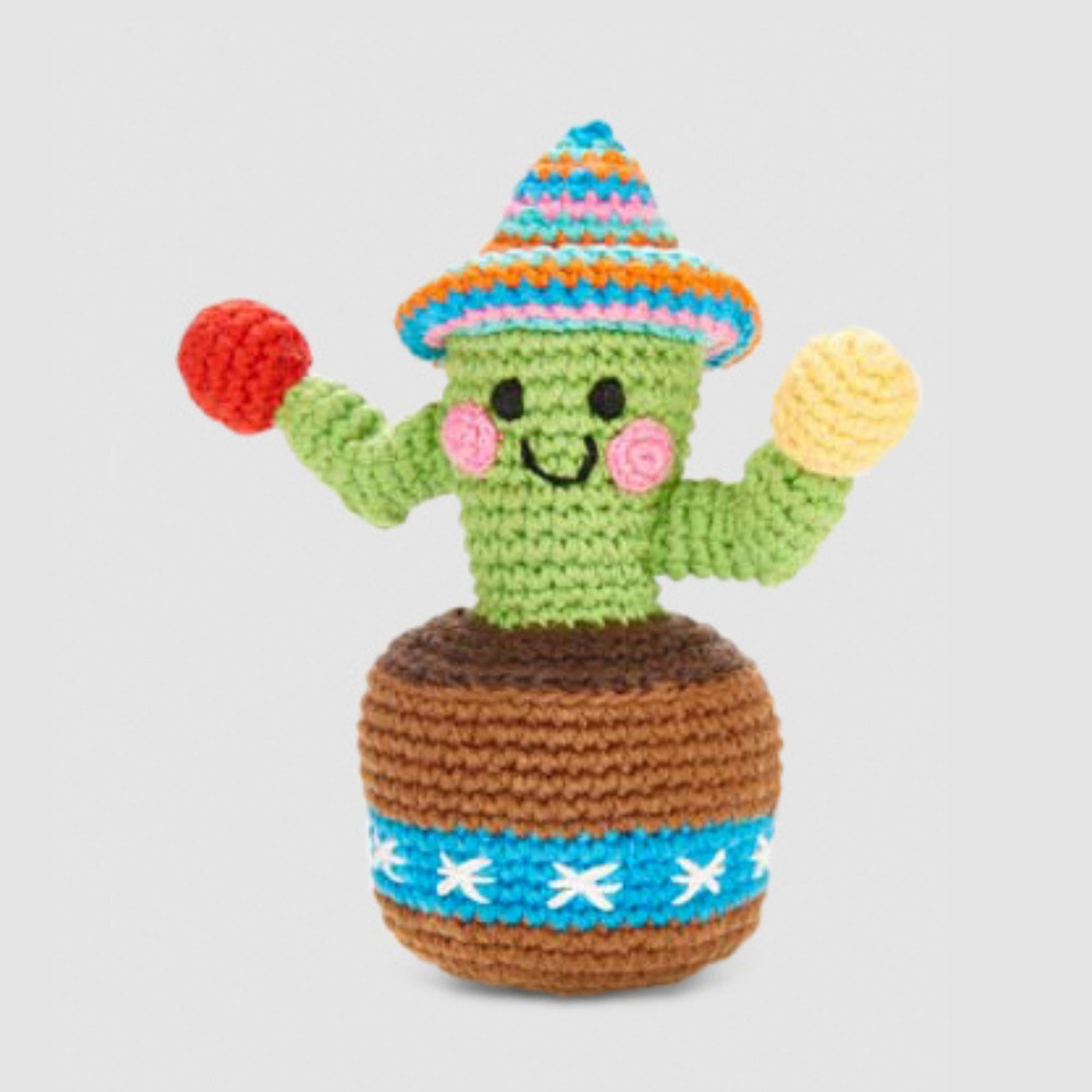 handmade cactus rattle pebblechild rattle