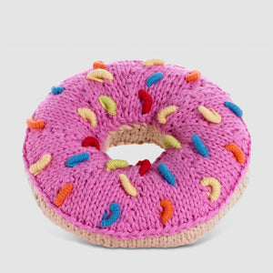 handmade pink donut rattle pebblechild rattle