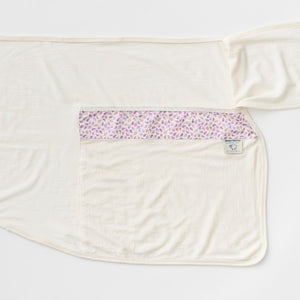 Cream merino baby wrap with fabric detail